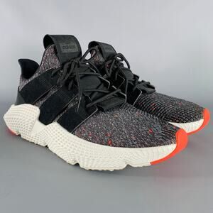 ADIDAS Size 11 Black Red White Heather Nylon Lace-Up Sneakers